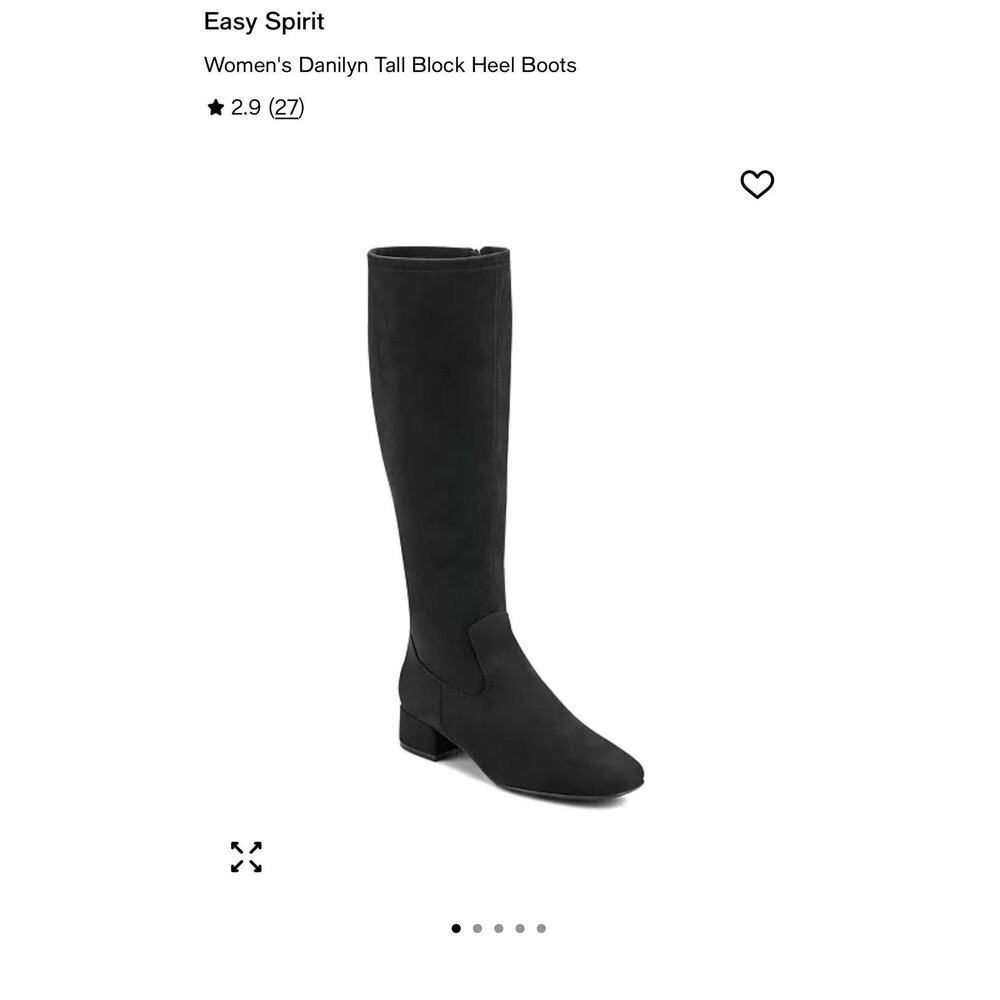 Easy Spirit Danilyn 2 Boots Womens Size 10M Black Knee High Block Heel